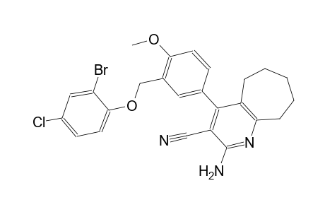 2-amino-4-{3-[(2-bromo-4-chlorophenoxy)methyl]-4-methoxyphenyl}-6,7,8,9-tetrahydro-5H-cyclohepta[b]pyridine-3-carbonitrile