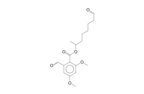 Benzoic acid, 2-formyl-4,6-dimethoxy-, 7-formylhept-2-yl ester