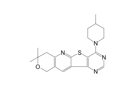 8H-pyrano[3'',4'':5',6']pyrido[3',2':4,5]thieno[3,2-d]pyrimidine, 7,10-dihydro-8,8-dimethyl-4-(4-methyl-1-piperidinyl)-