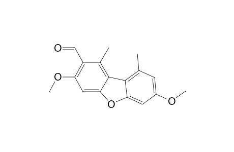 3,7-dimethoxy-1,9-dimethyldibenzofuran-2-carbaldehyde