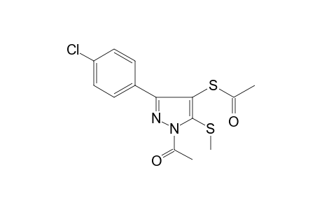 Thioacetic acid, S-[1-acetyl-3-(4-chlorophenyl)-5-methylthio-4-pyrazolyl] ester