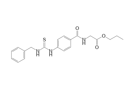 p-(3-benzyl-2-thioureido)hippuric acid, propyl ester
