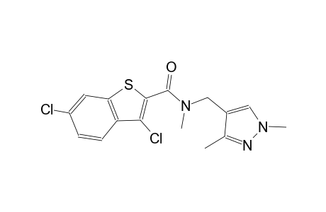 3,6-dichloro-N-[(1,3-dimethyl-1H-pyrazol-4-yl)methyl]-N-methyl-1-benzothiophene-2-carboxamide