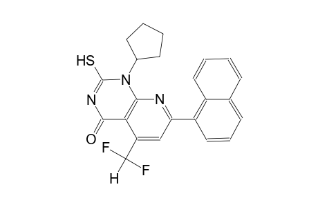 pyrido[2,3-d]pyrimidin-4(1H)-one, 1-cyclopentyl-5-(difluoromethyl)-2-mercapto-7-(1-naphthalenyl)-