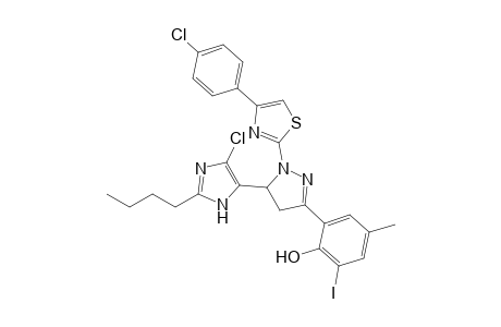 1-(4-(4'-chlorophenyl)-2-thiazolyl)-3-(2-hydroxy-3-iodo-5-methylphenyl)-5-(2-butyl-4-chloro-1H-imidazol-5yl)-2-pyrazoline