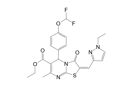 (2E)-5-[4-(difluoromethoxy)phenyl]-2-[(1-ethyl-3-pyrazolyl)methylidene]-7-methyl-3-oxo-5H-thiazolo[3,2-a]pyrimidine-6-carboxylic acid ethyl ester