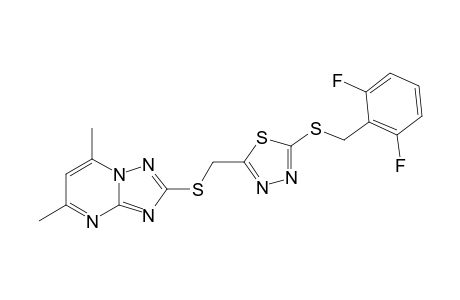 2-(2,6-Difluorobenzylthio)-5-((5,7-dimethyl-[1,2,4]triazolo[1,5-a]pyrimidin-2-ylthio)methyl)-1,3,4-thiadiazole