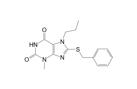 Purine-2,6(1H,3H)-dione, 8-benzylthio-3-methyl-7-propyl-