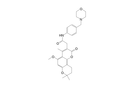 2-(5-methoxy-4,8,8-trimethyl-2-oxo-2,8,9,10-tetrahydropyrano[2,3-f]chromen-3-yl)-N-(4-(morpholinomethyl)phenyl)acetamide
