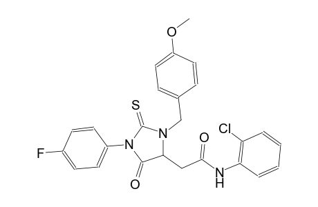 N-(2-chlorophenyl)-2-[1-(4-fluorophenyl)-3-(4-methoxybenzyl)-5-oxo-2-thioxo-4-imidazolidinyl]acetamide