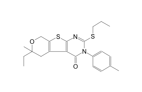 6-ethyl-6-methyl-3-(4-methylphenyl)-2-(propylsulfanyl)-3,5,6,8-tetrahydro-4H-pyrano[4',3':4,5]thieno[2,3-d]pyrimidin-4-one