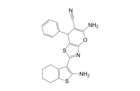 5-Amino-2(2-amino-4,5,6,7-tetrahydrobenzo[b]thiophen-3-yl)-7-phenyl-7H-pyrano[2,3-d]thiazole-6-carbonitrile