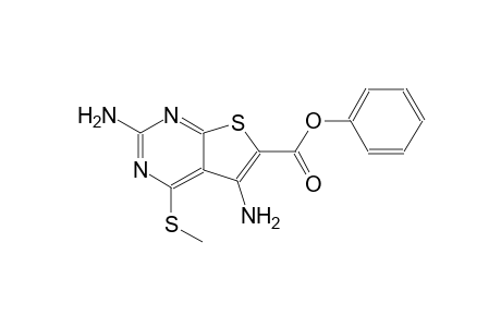 thieno[2,3-d]pyrimidine-6-carboxylic acid, 2,5-diamino-4-(methylthio)-, phenyl ester