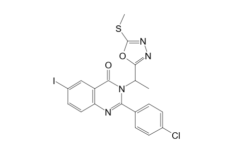 2-(4-Chlorophenyl)-6-iodo-3-(1-(5-(methylthio)-1,3,4-oxadiazol-2-yl)ethyl)quinazolin-4(3H)-one