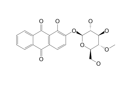 1-HYDROXY-2-(4'-O-METHYL-2-BETA-O-D-GLUCOPYRANOSYLOXY)-ANTHRAQUINONE