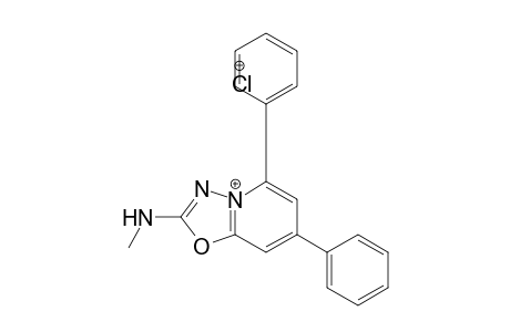 2-(methylamino)-5,7-diphenyl-1,3,4-oxadiazlo[3,2-a]pyridinium chloride