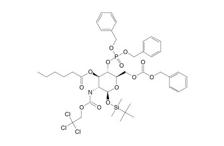 #12;TERT.-BUTYLDIMETHYLSILYL-6-O-(BENZYLOXYCARBONYL)-4-O-[BIS-(BENZYLOXY)-PHOSPHORYL]-2-DEOXY-3-O-HEXANOYL-2-[[(2,2,2-TRICHLOROETHOXY)-CARBONYL]-AMINO]-BETA-D-