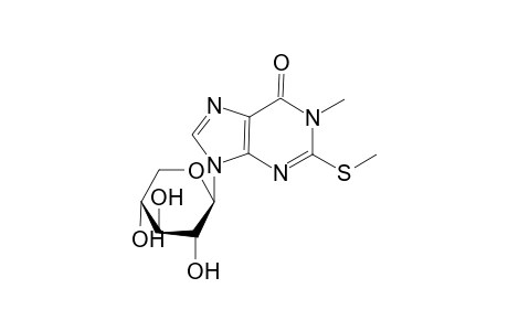 6H-purin-6-one, 1,9-dihydro-1-methyl-2-(methylthio)-9.beta.,D-xylopyranosyl-,