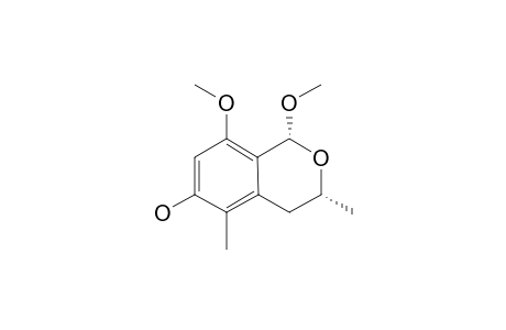 (1S,3S)-1,8-DIMETHOXY-3,5-DIMETHYL-6-HYDROXYISOCHROMAN