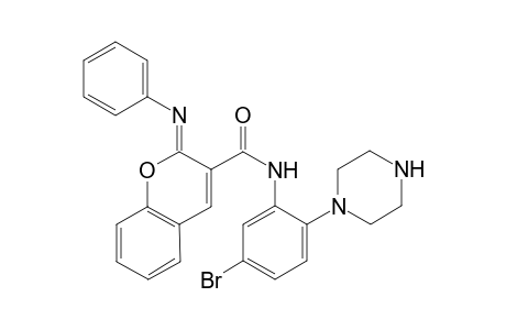 N-(5-bromo-2-(piperazin-1-yl)phenyl)-2-(phenylimino)-2H-chromene-3-carboxamide