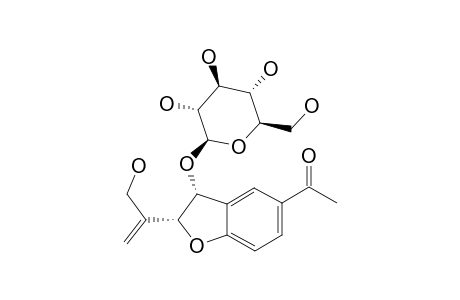 GNAPHALIOL-3-O-BETA-D-GLUCOPYRANOSIDE;1-[(2R,3S)-3-(BETA-D-GLUCOPYRANOSYLOXY)-2,3-DIHYDRO-2-[1-(HYDROXYL-METHYL)-VINYL]-1-BENZOFURAN-5-YL]-ETHANONE