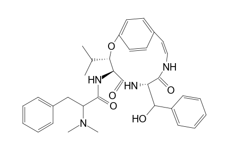 Benzenepropanamide, .alpha.-(dimethylamino)-N-[7-(hydroxyphenylmethyl)-3-(1-methylethyl)-5,8-dioxo-2-oxa-6,9-diazabicyclo[10.2.2]hexadeca-10,12,14,15-tetraen-4-yl]-, [3S-[3R*,4R*(R*),7R*(S*)]]-