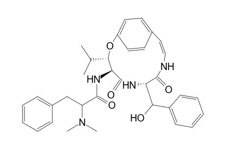 Benzenepropanamide, .alpha.-(dimethylamino)-N-[7-(hydroxyphenylmethyl)-3-(1-methylethyl)-5,8-dioxo-2-oxa-6,9-diazabicyclo[10.2.2]hexadeca-10,12,14,15-tetraen-4-yl]-, [3S-[3R*,4R*(R*),7R*(S*)]]-