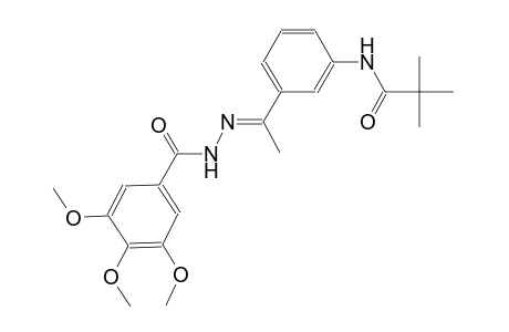 2,2-dimethyl-N-{3-[(1E)-N-(3,4,5-trimethoxybenzoyl)ethanehydrazonoyl]phenyl}propanamide