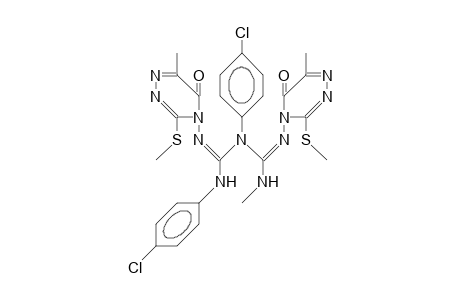 1,3-Bis(4-chloro-phenyl)-2,4-bis(6-methyl-3-methylthio-5-oxo-4,5-dihydro-1,2,4-triazin-4-yl)-5-methyl-biguanide