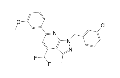 1H-pyrazolo[3,4-b]pyridine, 1-[(3-chlorophenyl)methyl]-4-(difluoromethyl)-6-(3-methoxyphenyl)-3-methyl-