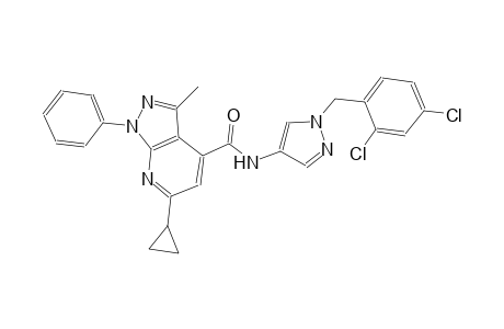 6-cyclopropyl-N-[1-(2,4-dichlorobenzyl)-1H-pyrazol-4-yl]-3-methyl-1-phenyl-1H-pyrazolo[3,4-b]pyridine-4-carboxamide