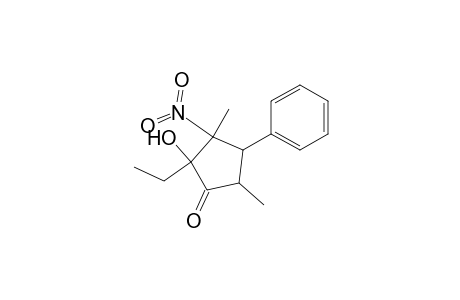 2-Ethyl-2-hydroxy-3,5-dimethyl-3-nitro-4-phenylcyclopentanone