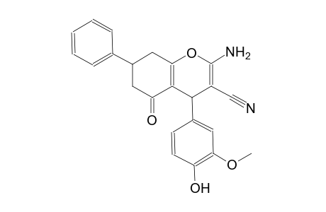 4H-1-benzopyran-3-carbonitrile, 2-amino-5,6,7,8-tetrahydro-4-(4-hydroxy-3-methoxyphenyl)-5-oxo-7-phenyl-