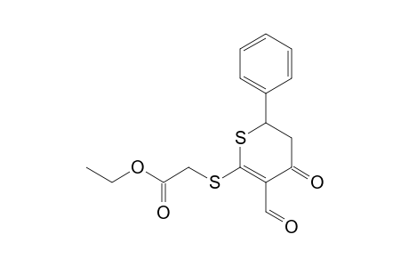 2-[(3-formyl-4-keto-6-phenyl-5,6-dihydrothiopyran-2-yl)thio]acetic acid ethyl ester