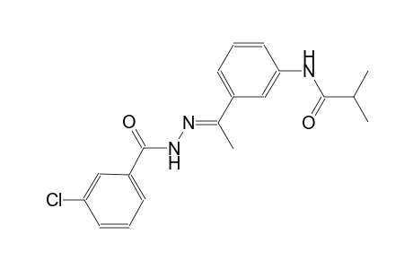 N-{3-[(1E)-N-(3-chlorobenzoyl)ethanehydrazonoyl]phenyl}-2-methylpropanamide