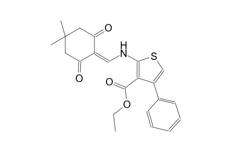 3-thiophenecarboxylic acid, 2-[[(4,4-dimethyl-2,6-dioxocyclohexylidene)methyl]amino]-4-phenyl-, ethyl ester