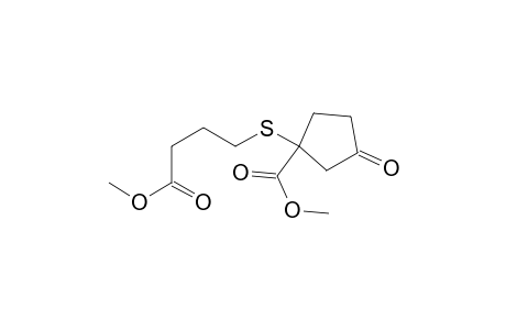 Cyclopentanecarboxylic acid, 1-[(4-methoxy-4-oxobutyl)thio]-3-oxo-, methyl ester, (.+-.)-