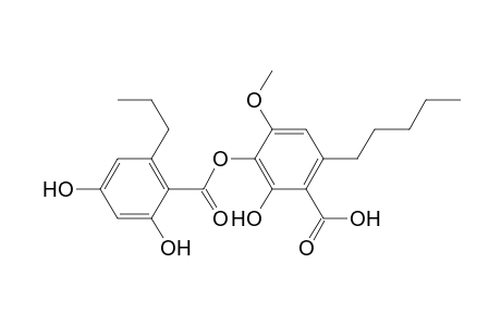 Benzoic acid, 3-[(2,4-dihydroxy-6-propylbenzoyl)oxy]-2-hydroxy-4-methoxy-6-pentyl-