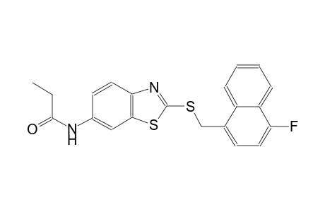 propanamide, N-[2-[[(4-fluoro-1-naphthalenyl)methyl]thio]-6-benzothiazolyl]-