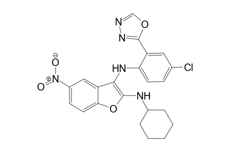 N3-[4-Chloro-2-(1,3,4-oxadiazol-2-yl)phenyl]-N2-cyclohexyl-5-nitrobenzofuran-2,3-diamine