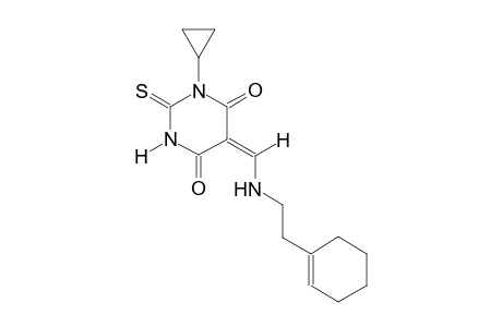 (5E)-5-({[2-(1-cyclohexen-1-yl)ethyl]amino}methylene)-1-cyclopropyl-2-thioxodihydro-4,6(1H,5H)-pyrimidinedione