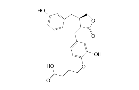 (+-)-2-(3-Hydroxy-4-carbooxypropyloxybenzyl)-3-(3'-hydroxybenzyl)butyrolactone