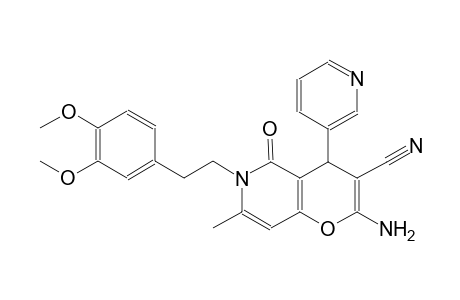 2-amino-6-[2-(3,4-dimethoxyphenyl)ethyl]-7-methyl-5-oxo-4-(3-pyridinyl)-5,6-dihydro-4H-pyrano[3,2-c]pyridine-3-carbonitrile