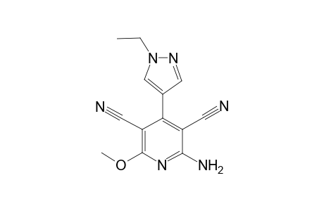 2-Amino-4-(1-ethyl-1H-pyrazol-4-yl)-6-methoxypyridine-3,5-dicarbonitrile