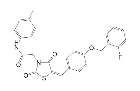 2-((5E)-5-{4-[(2-fluorobenzyl)oxy]benzylidene}-2,4-dioxo-1,3-thiazolidin-3-yl)-N-(4-methylphenyl)acetamide