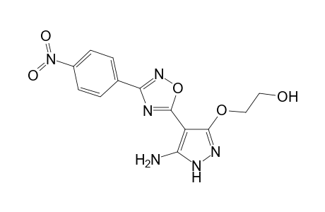 2-Amino-3-[(2'-hydroxyethoxy)-4'-{ 9"-(p-nitrophenyl)}-7",8",10"-oxadiazol-6"-yl]pyrazole