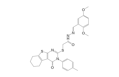N'-[(E)-(2,5-dimethoxyphenyl)methylidene]-2-{[3-(4-methylphenyl)-4-oxo-3,4,5,6,7,8-hexahydro[1]benzothieno[2,3-d]pyrimidin-2-yl]sulfanyl}acetohydrazide