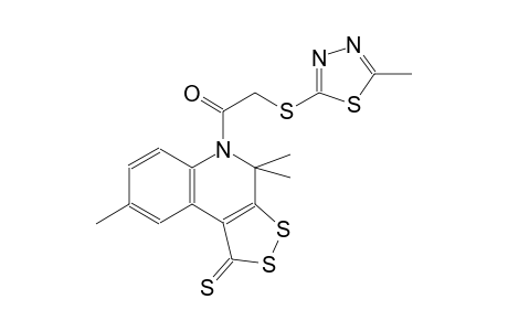 4,4,8-trimethyl-5-{[(5-methyl-1,3,4-thiadiazol-2-yl)sulfanyl]acetyl}-4,5-dihydro-1H-[1,2]dithiolo[3,4-c]quinoline-1-thione