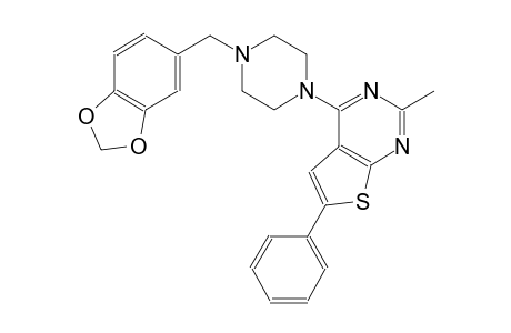 thieno[2,3-d]pyrimidine, 4-[4-(1,3-benzodioxol-5-ylmethyl)-1-piperazinyl]-2-methyl-6-phenyl-