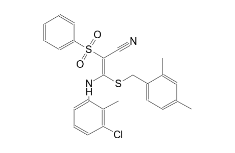 2-propenenitrile, 3-[(3-chloro-2-methylphenyl)amino]-3-[[(2,4-dimethylphenyl)methyl]thio]-2-(phenylsulfonyl)-, (2E)-